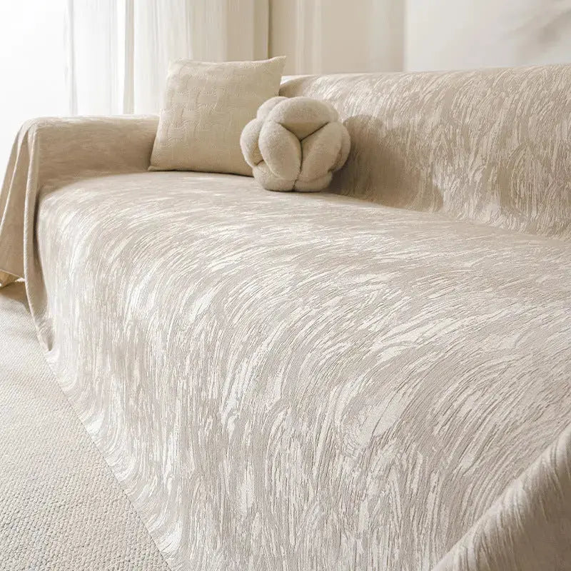 Plaid Canapé Chenille Classé **ÉLÉAME** Khaki-180X130cm