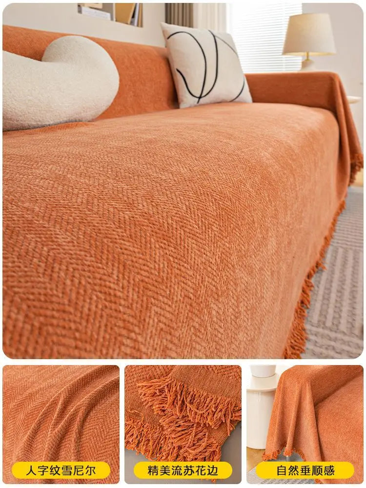 Plaid Canapé Chenille PROTECTOR Vitality Orange-180x130cm