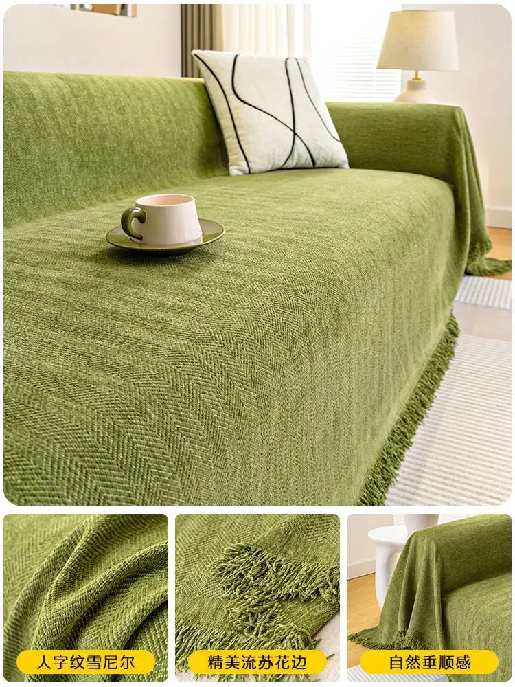 Plaid Canapé Chenille PROTECTOR Matcha Green-180x180cm