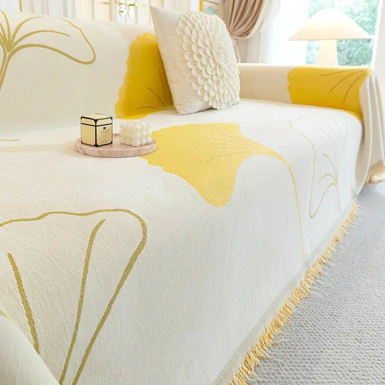 Plaid Canapé Chenille Simple LINAYA Yellow-180X300cm