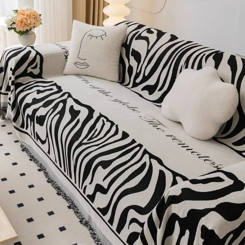 Plaid Canapé Chenille Strié CARINO Yb Perod Black-180x300cm