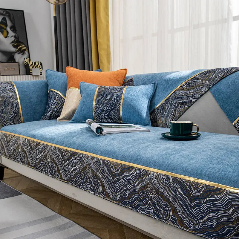 Plaid Canapé Chic Chenille LUXORA Blue-110x210