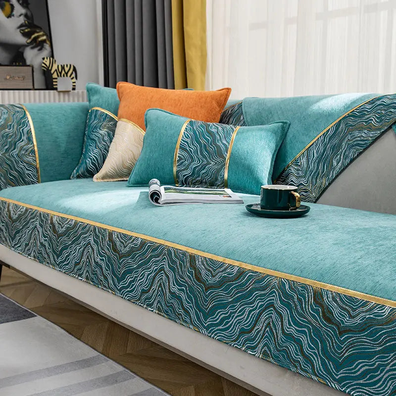 Plaid Canapé Chic Chenille LUXORA Green-70x120