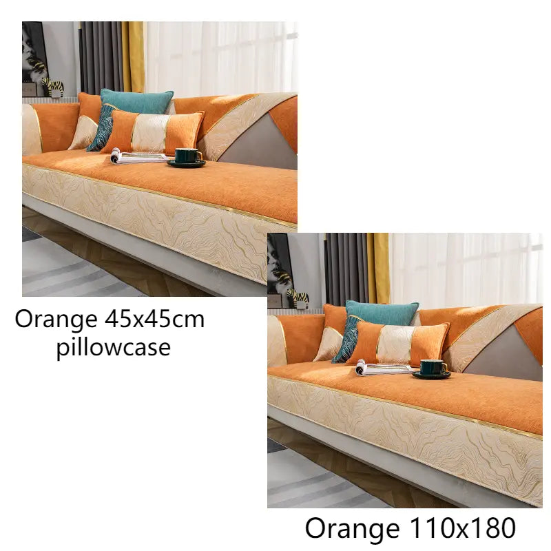 Plaid Canapé Chic Chenille LUXORA Orange Suit A-110x180