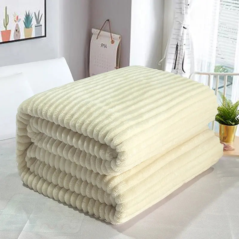 Plaid Canapé Doux LISA Pearl White-180cmx200cm Single Blanket