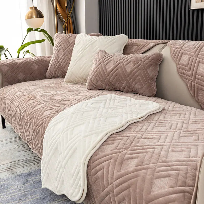 Plaid Canapé Élégant AMEZA Diamond Light Coffee-90x70CM