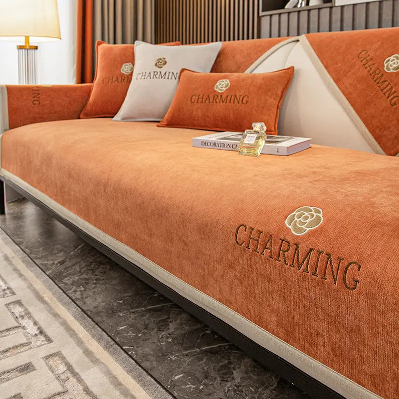 Plaid Canapé Moderne AILON Orange-70x180