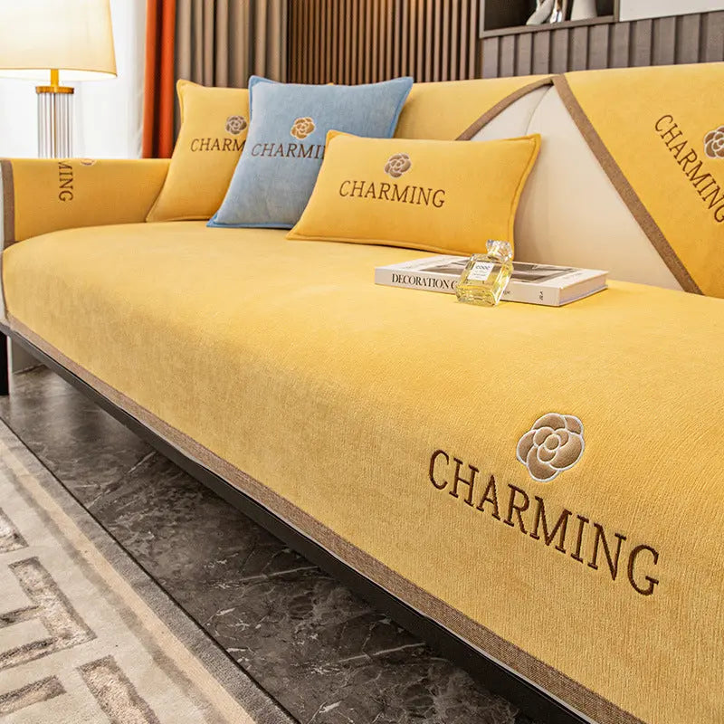 Plaid Canapé Moderne AILON Yellow-70x180