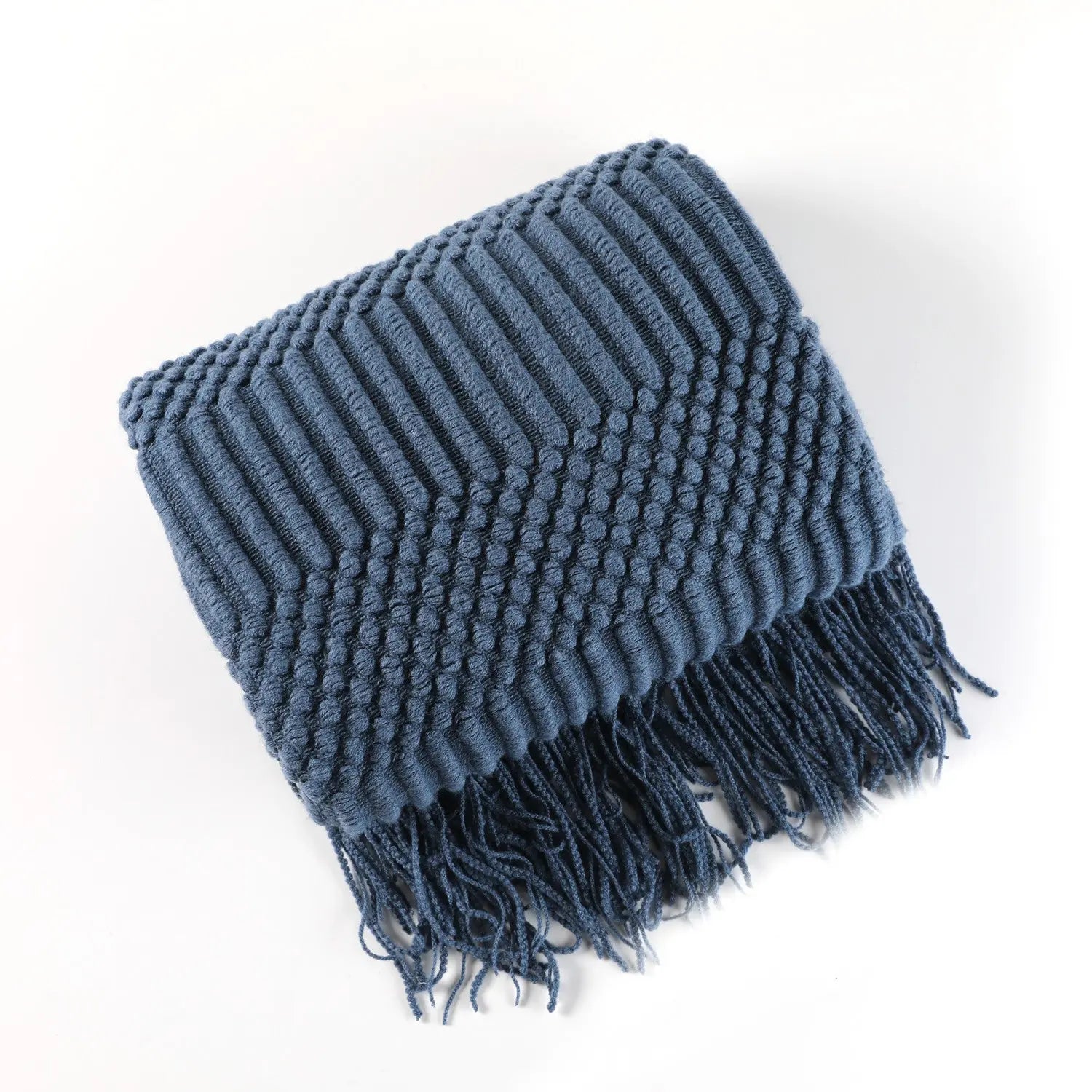 Plaid Canapé Moderne NordicHug Navy Blue-130X230CM Including Tassels