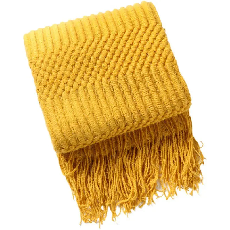 Plaid Canapé Moderne NordicHug Turmeric-127 X180CM Including Tassels