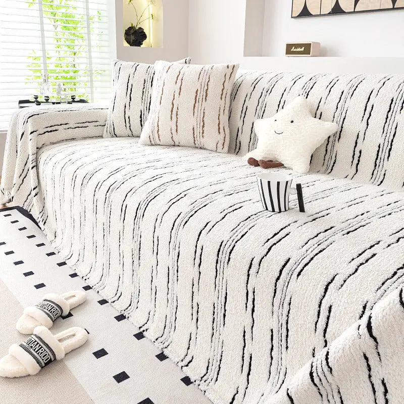 Plaid Canapé Moderne Polyester ARMONY Black-90x90