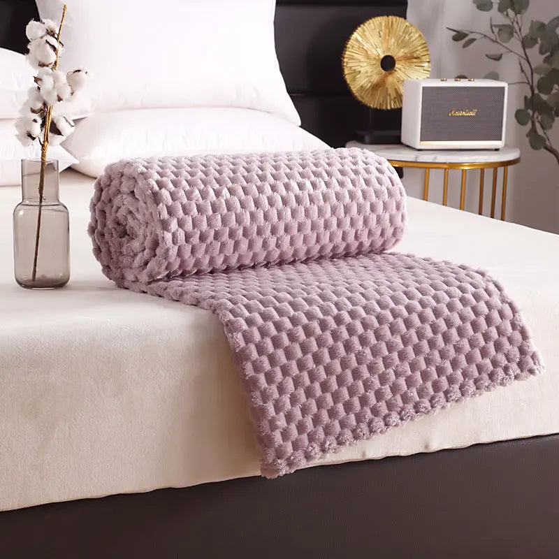 Plaid Canapé Polyester Universel FLANIO Taro Purple-127X152cm-Nude Blanket