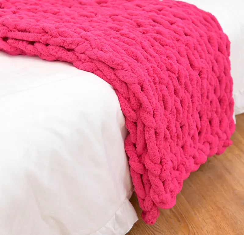 Plaid Canapé Tricot YARNEXA Pink-60X60