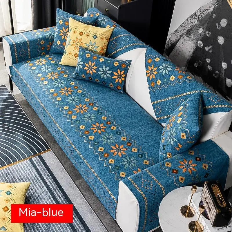 Plaid Canapé Universel Chenille IVY Blue-70 × 180