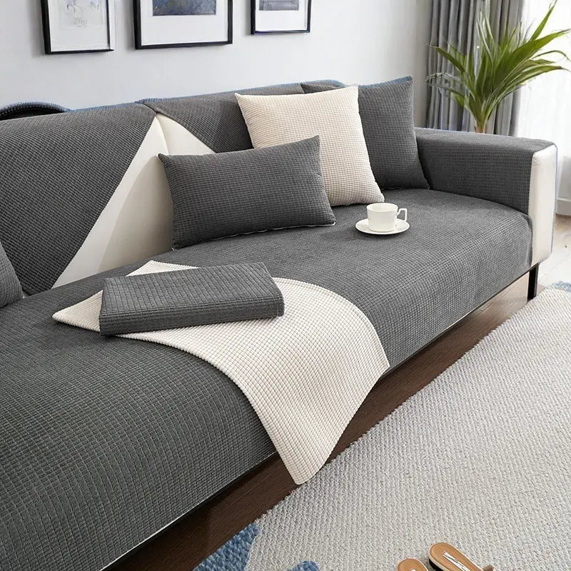 Plaid Canapé Velours Moderne SOFANTA Dark Gray-90x240