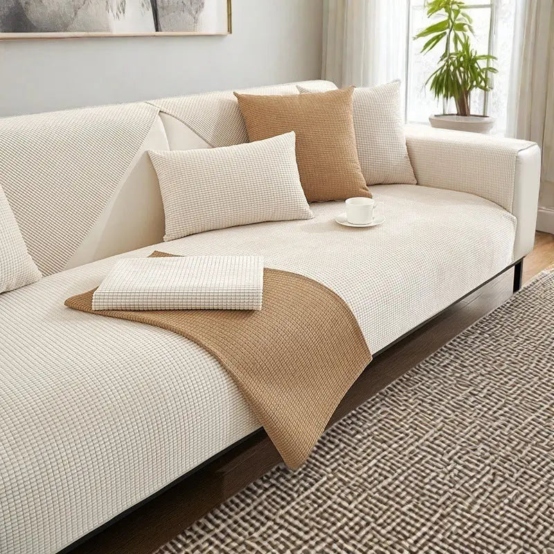 Plaid Canapé Velours Moderne SOFANTA Milky White-90x90