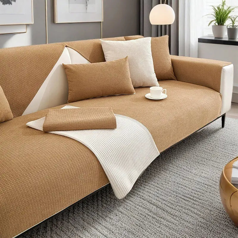 Plaid Canapé Velours Moderne SOFANTA Khaki-70x70