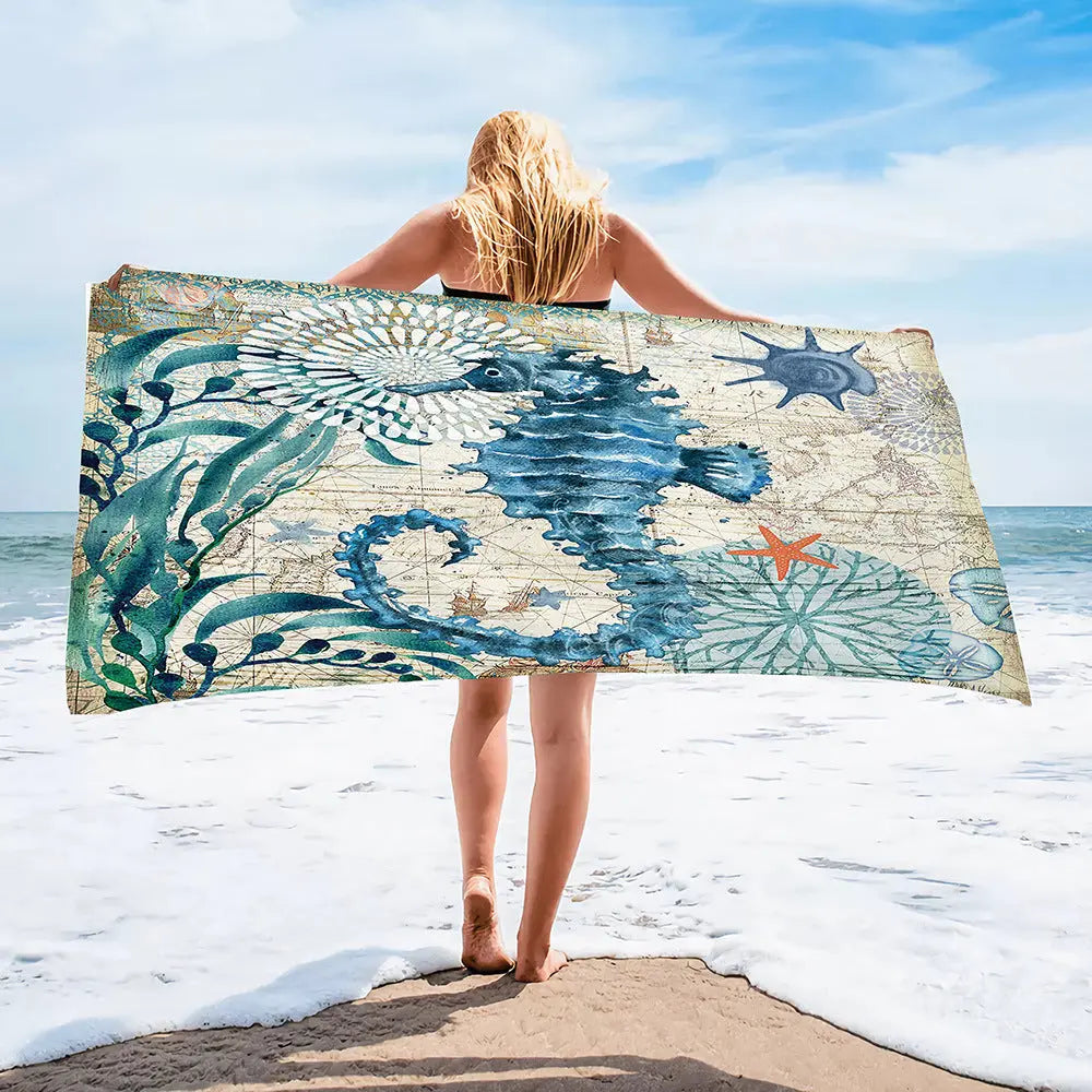 Serviette Plage Imprimée SPLASH Btdz10 Haima-140cmx70cm