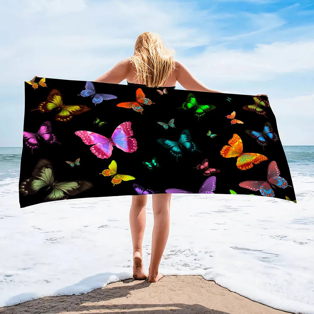 Serviette Plage Imprimée SPLASH Btdz14 Butterfly-140cmx70cm