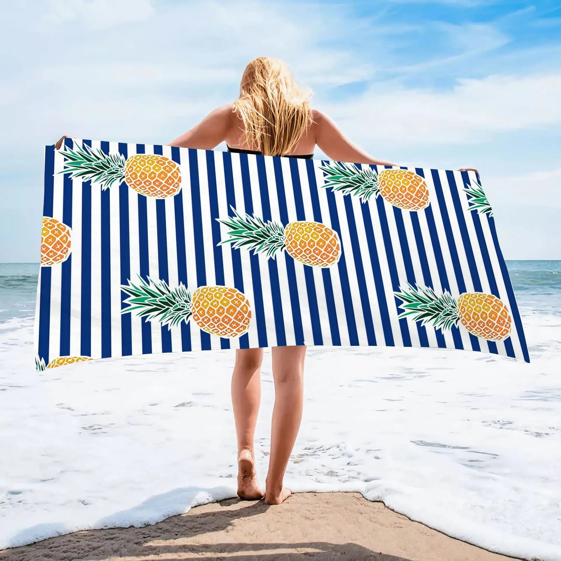 Serviette Plage Imprimée SPLASH Btdz15 Pineapple-140cmx70cm
