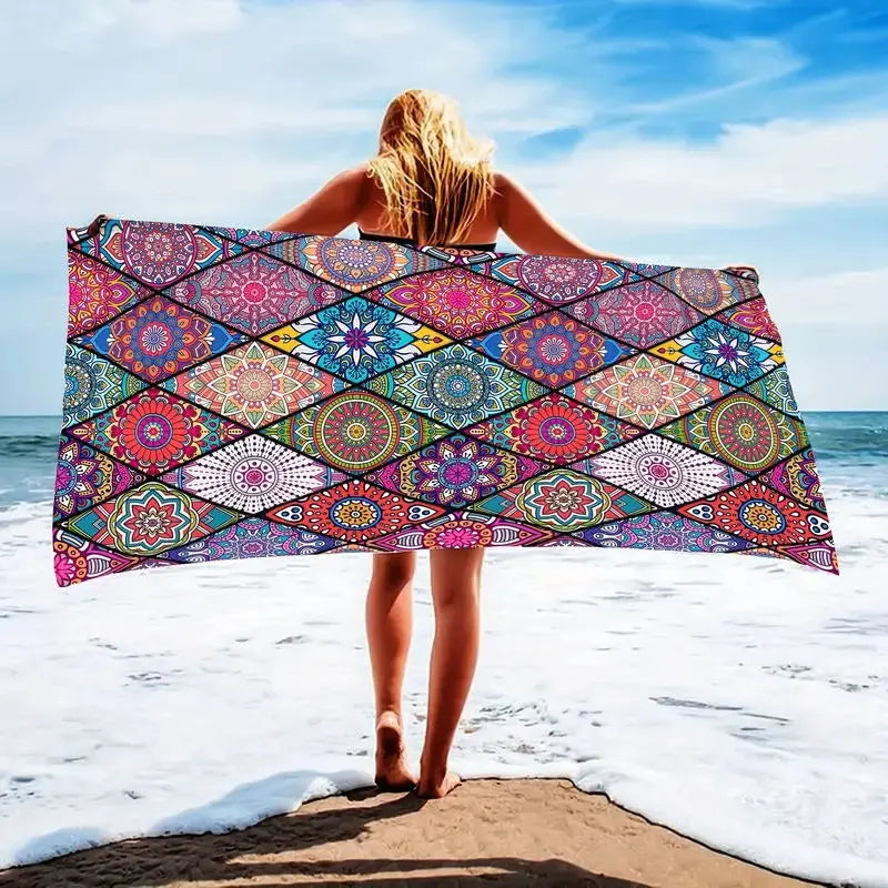 Serviette Plage Imprimée SPLASH Btdz18 Mandala-140cmx70cm