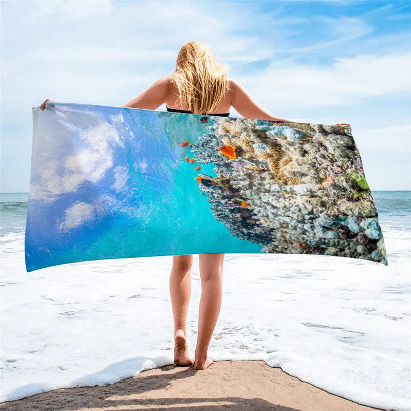 Serviette Plage Microfibre BLOSSOM P-150x75cm