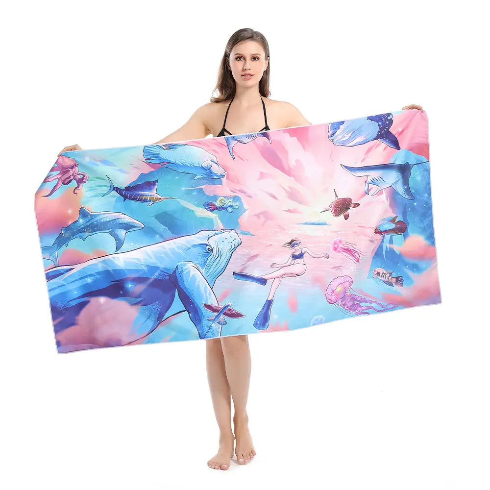 Serviette Plage Microfibre ZENOA 15 Style-160x80cm