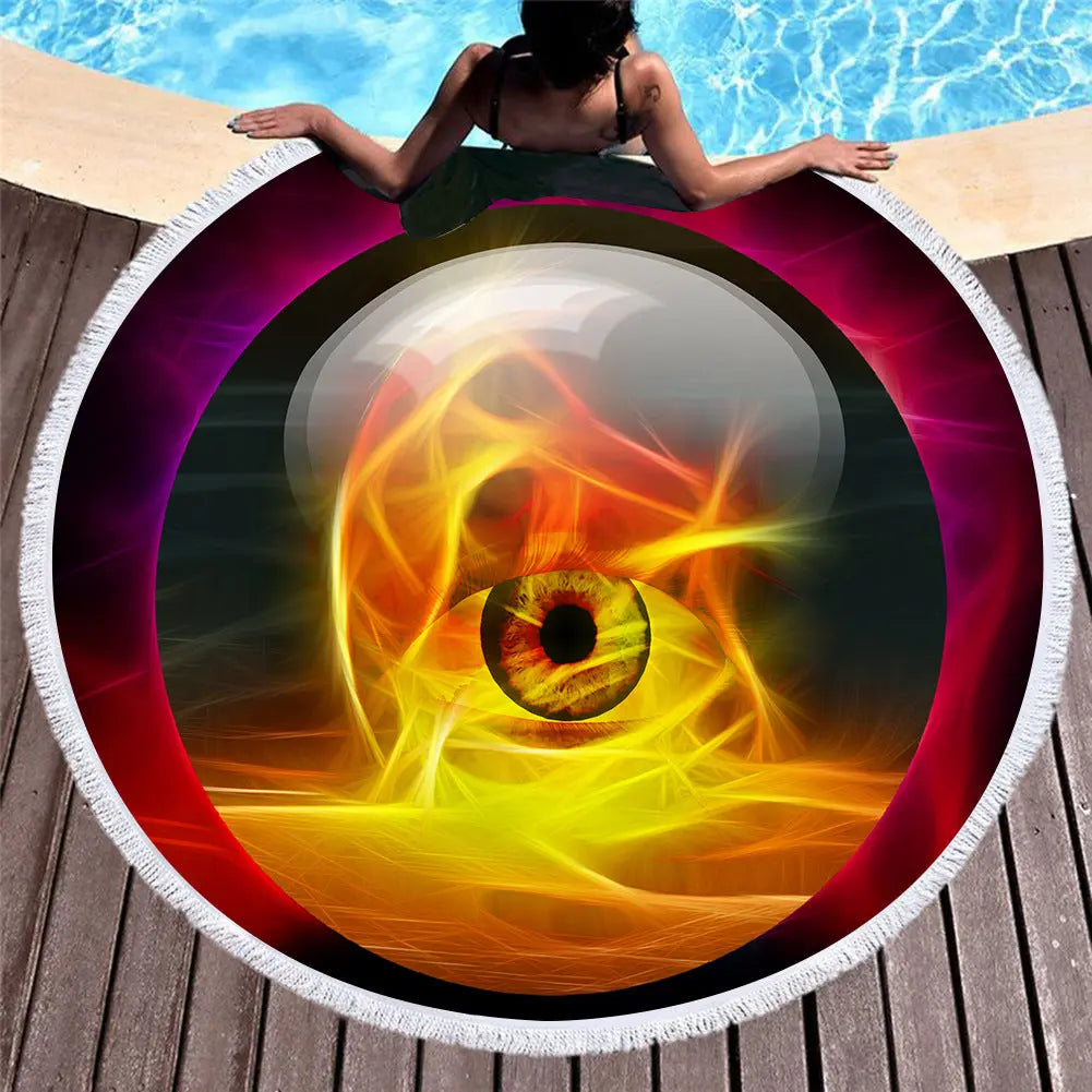 Serviette Ronde Imprimée RETROSPHX 5-150X150cm