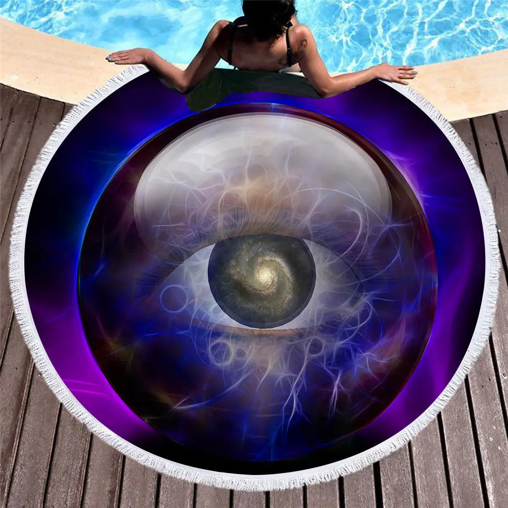 Serviette Ronde Imprimée RETROSPHX 6-150X150cm