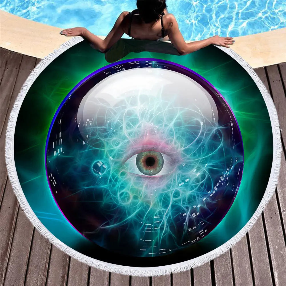 Serviette Ronde Imprimée RETROSPHX 7-150X150cm