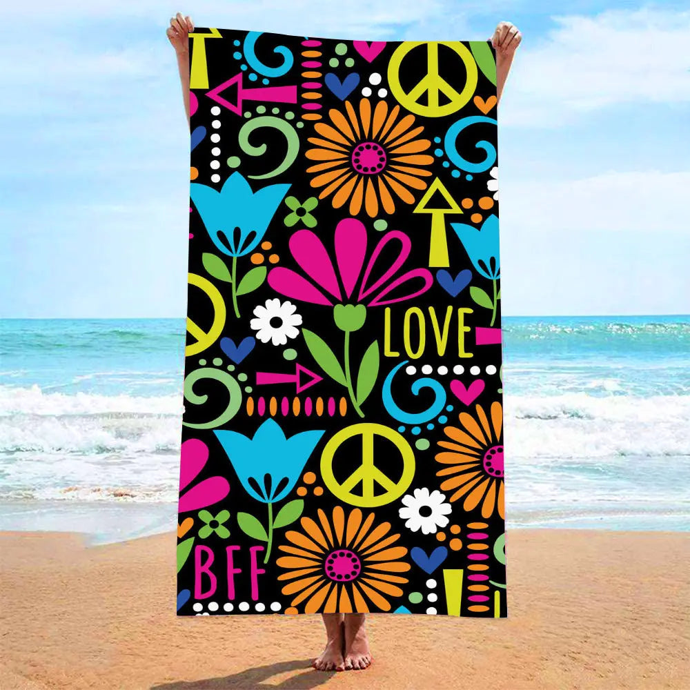 Serviette de Plage Imprimée VACANZA 64S-70x140 mesh bag packaging