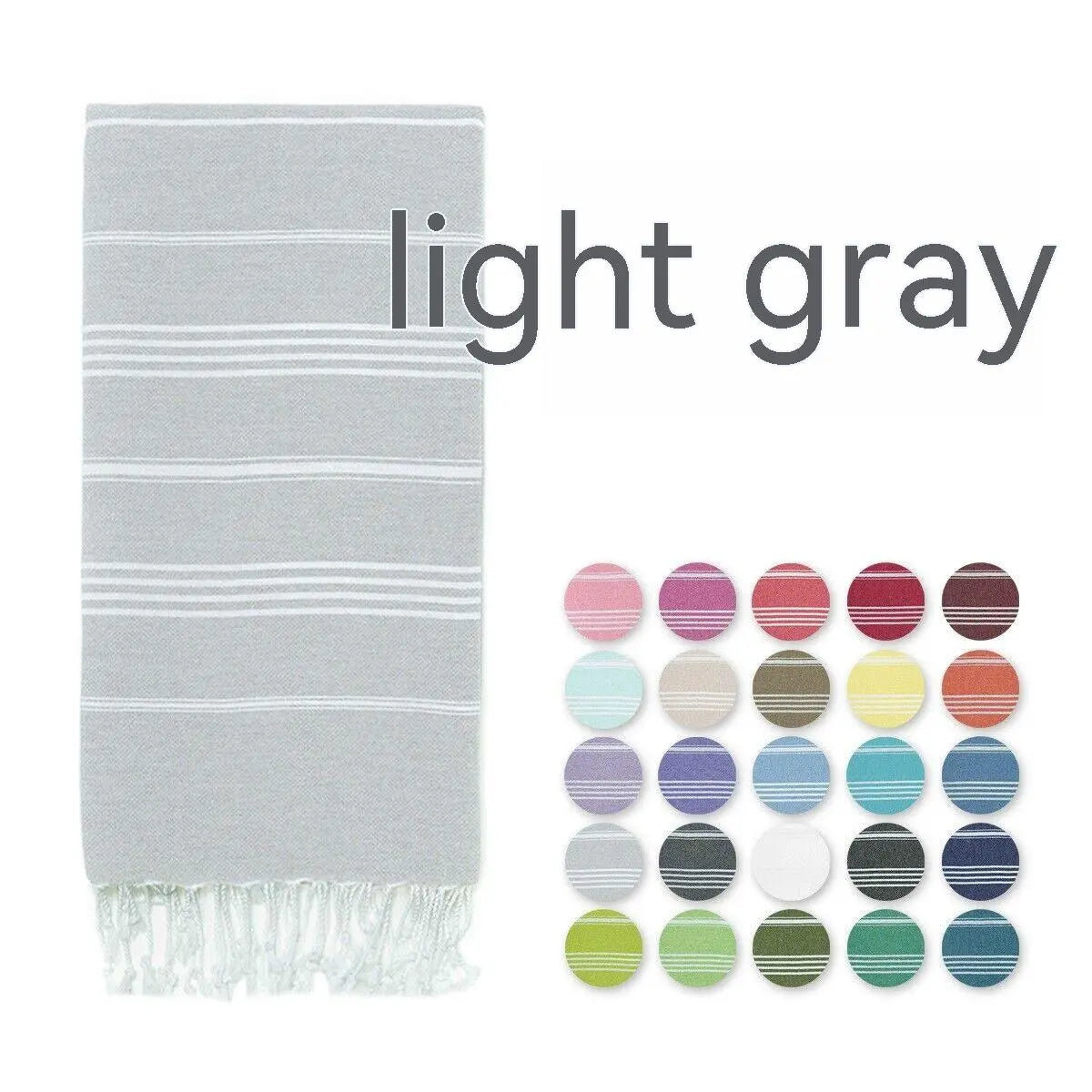 Serviette de Plage Luxe SABIT Turkish Stripe Light Gray-70x140