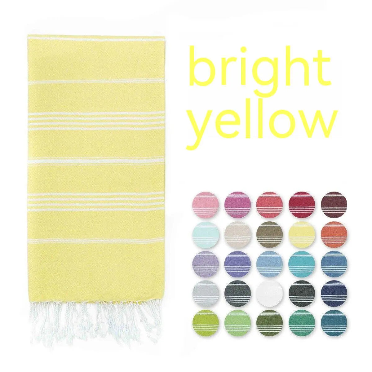 Serviette de Plage Luxe SABIT Turkish Stripe Bright Yellow-100X180cm
