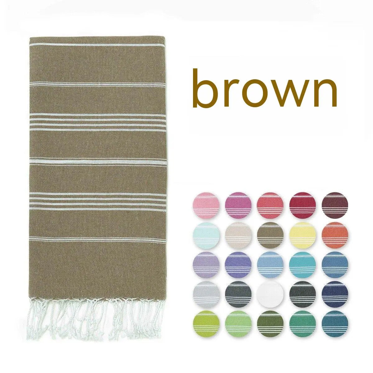 Serviette de Plage Luxe SABIT Turkish Stripe Brown-70x140