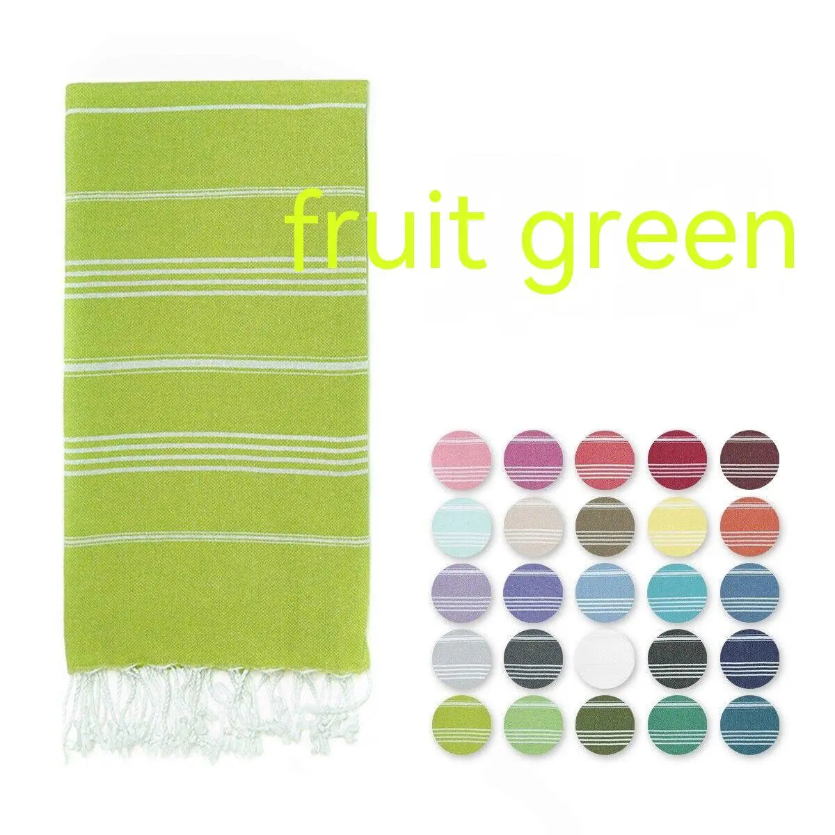 Serviette de Plage Luxe SABIT Turkish Stripe Fruit Green-70x140