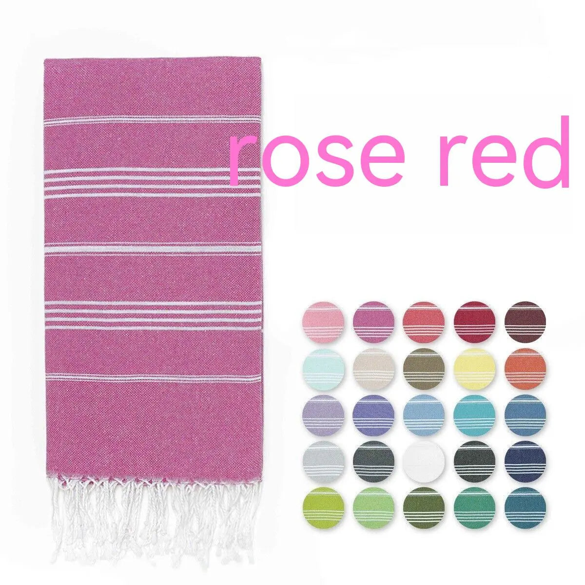 Serviette de Plage Luxe SABIT Turkish Stripe Rose Red-100X180cm