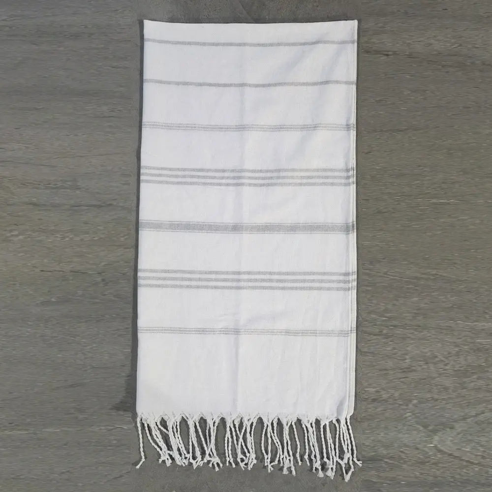 Serviette de Plage Luxe SABIT Turkish Stripe White Gray-100X180cm