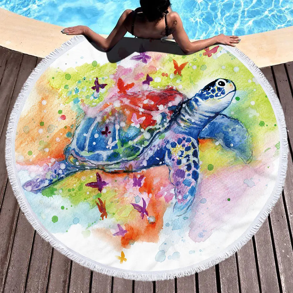 Serviette de Plage Microfibre AZURE Style1-460g finished towel material