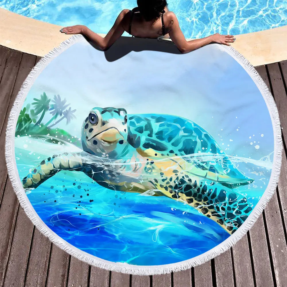Serviette de Plage Microfibre AZURE Style9-460g finished towel material