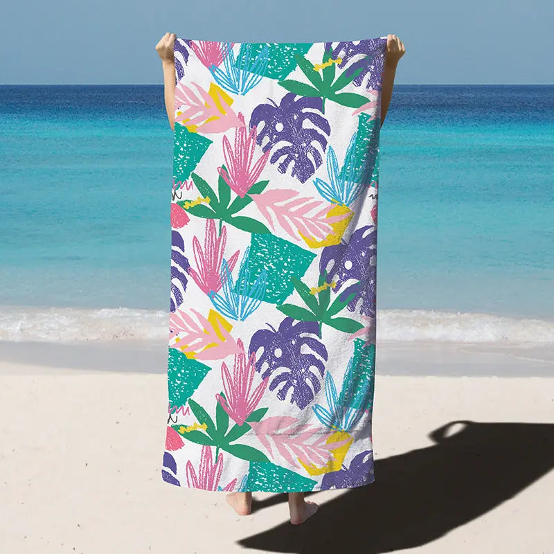 Serviette de Plage Microfibre SEABEE Gouache world-180x90CM
