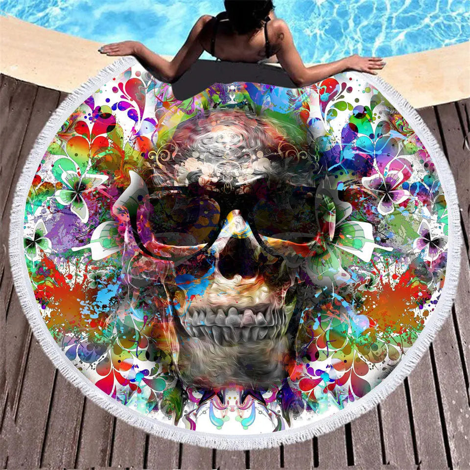 Serviette de Plage Microfibres SKULLY 3style