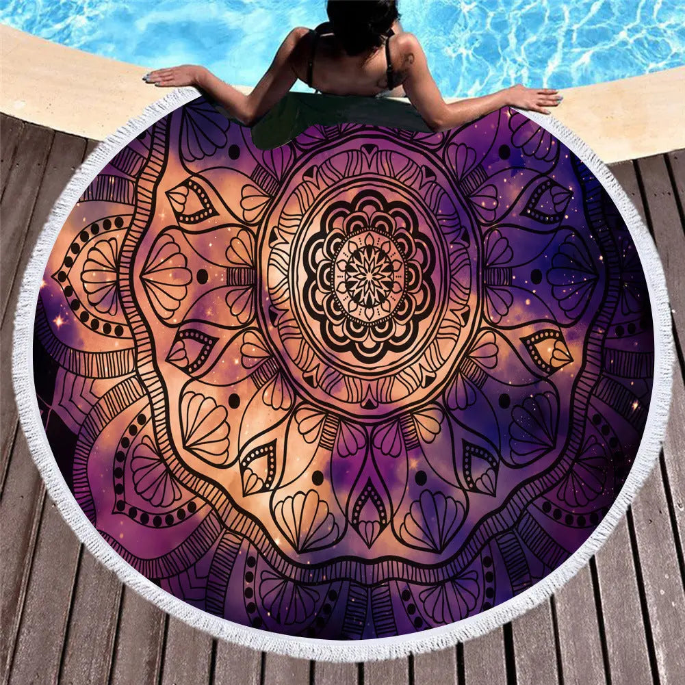 Serviette de Plage Rond Microfibra FLEUR 6 style