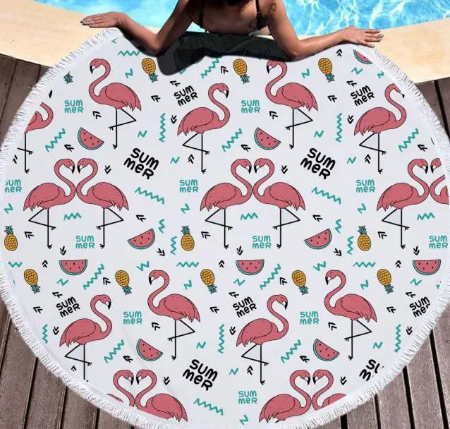 Serviette de Plage Ronde Flauma 3 style-150x150cm