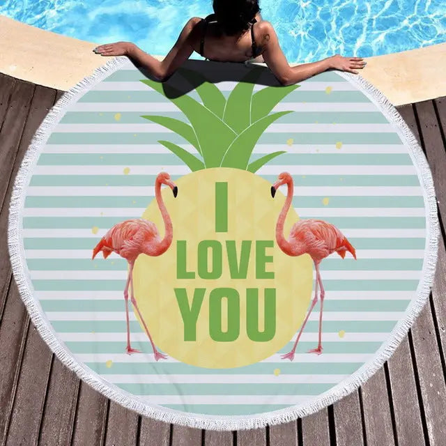 Serviette de Plage Ronde Flauma 4 style-150x150cm