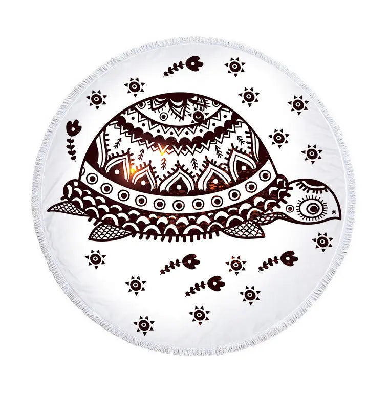 Serviette de Plage Ronde SOLARO Style 7-150x150cm