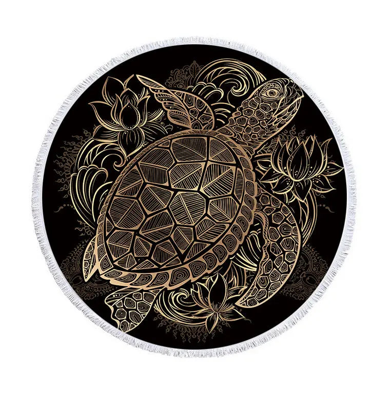 Serviette de Plage Ronde SOLARO Style 2-150x150cm