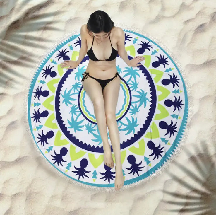 Serviette de Plage Ronde Soleil M-150X150cm