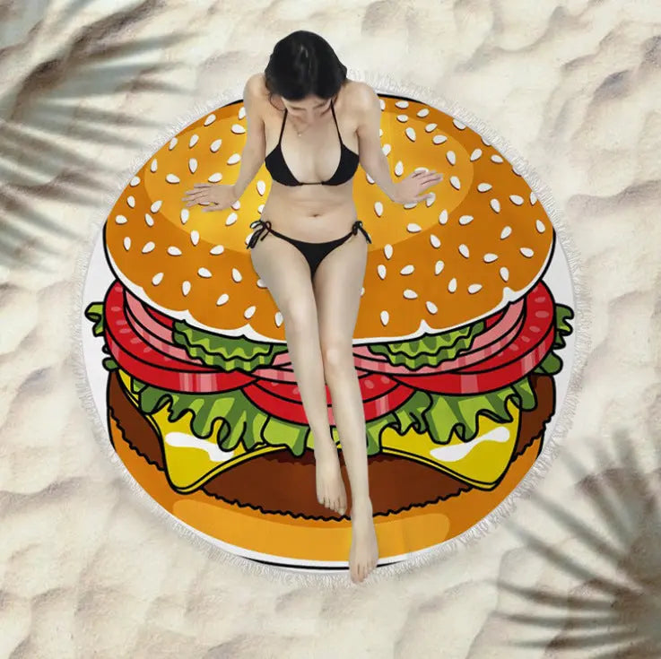 Serviette de Plage Ronde Soleil O-150X150cm