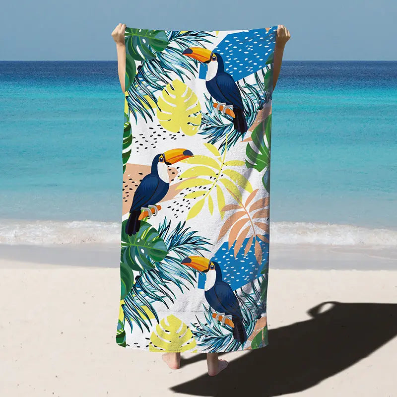Serviette de Plage Séchage Rapide MAVERRA Jungle parrot-180x90CM