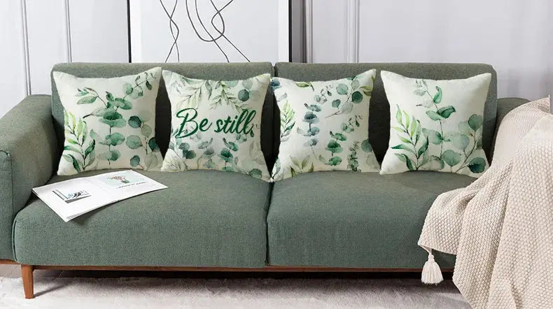 Taie d'Oreiller Polyester Imprimée Eucalypto Housse de France